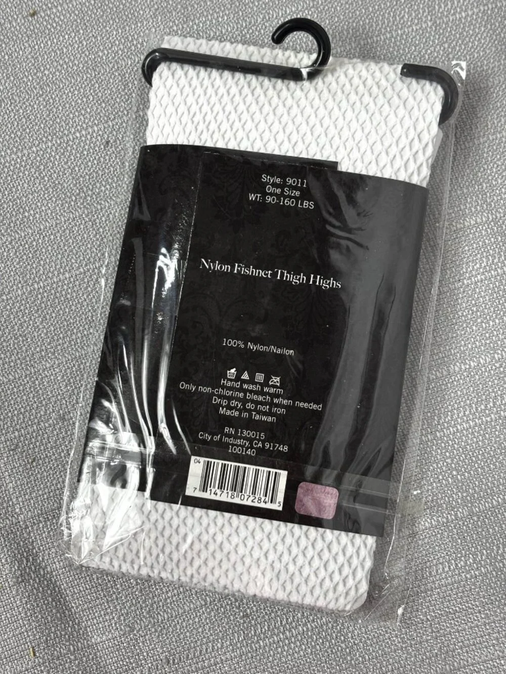 Leg Ave #9011 White Thigh High Nylon Fishnet NOS NWT